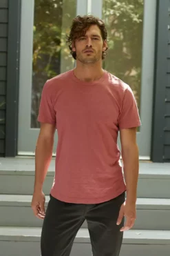 Velvet By Graham & Spencer Mens AMARO CREW NECK SLUB TEE