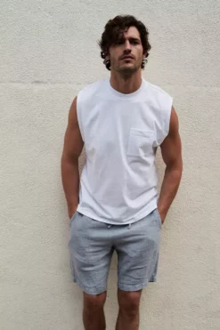 Velvet By Graham & Spencer JONATHAN LINEN DRAWSTRING SHORT