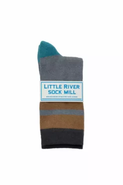 CUSHIONED STRIPED CREW SOCK BY LITTLE RIVER SOCK MILL 11 CUSHIONED STRIPED CREW SOCK BY LITTLE RIVER SOCK MILL