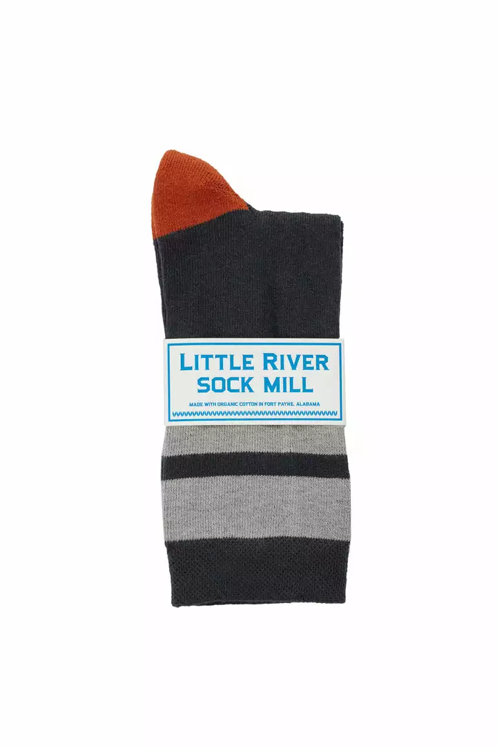 CUSHIONED STRIPED CREW SOCK BY LITTLE RIVER SOCK MILL 4 CUSHIONED STRIPED CREW SOCK BY LITTLE RIVER SOCK MILL