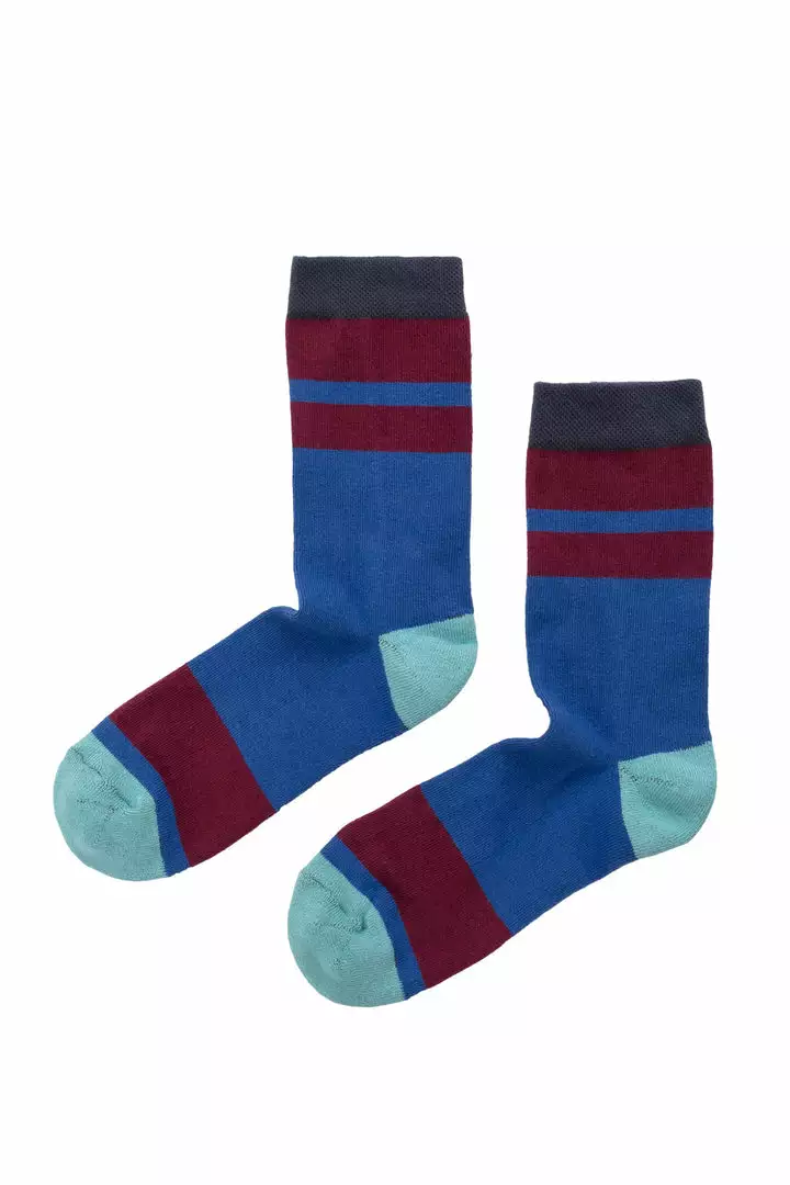 CUSHIONED STRIPED CREW SOCK BY LITTLE RIVER SOCK MILL 1 CUSHIONED STRIPED CREW SOCK BY LITTLE RIVER SOCK MILL