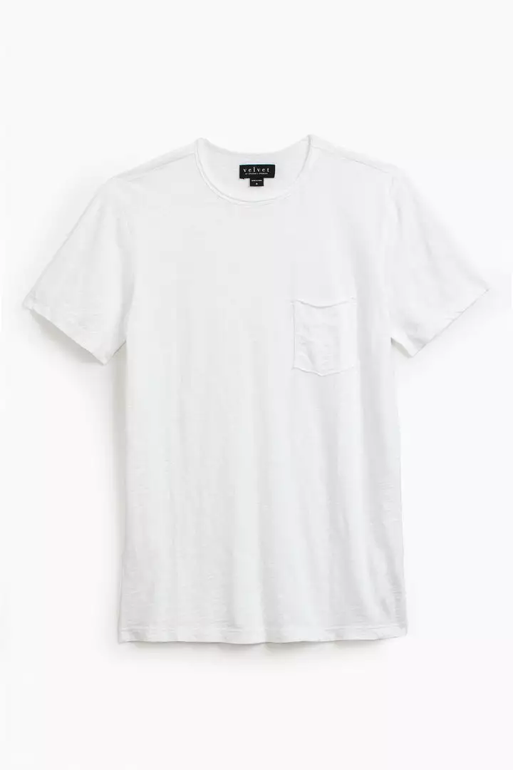 Velvet By Graham & Spencer Mens CHAD RAW EDGE COTTON SLUB POCKET TEE 12 Velvet By Graham & Spencer Mens CHAD RAW EDGE COTTON SLUB POCKET TEE