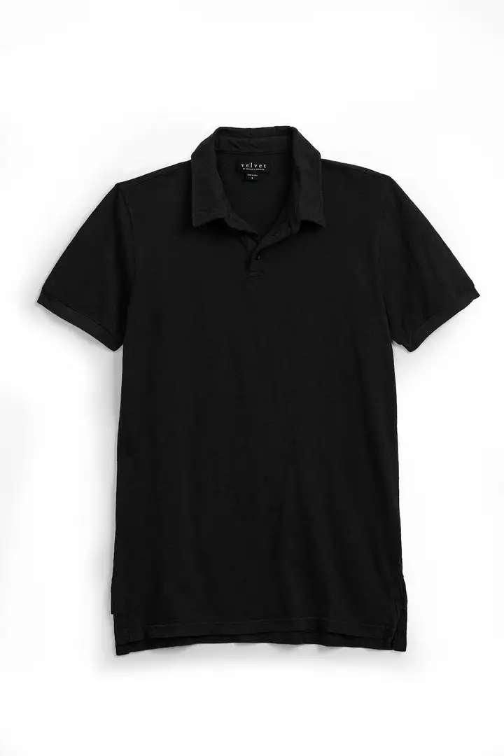Velvet By Graham & Spencer RANDALL COTTON SLUB POLO Mens 9 Velvet By Graham & Spencer RANDALL COTTON SLUB POLO Mens