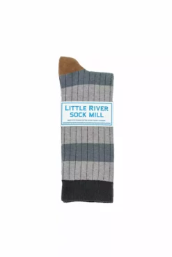 Velvet By Graham & Spencer STRIPED RIB CREW SOCK BY LITTLE RIVER SOCK MILL Accessories