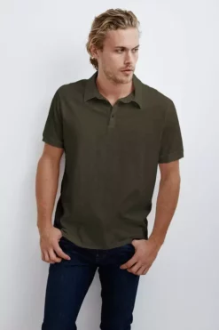 Velvet By Graham & Spencer Mens RANDALL COTTON SLUB POLO