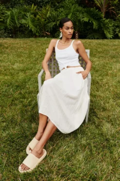 Velvet By Graham & Spencer FAE LINEN A-LINE SKIRT 14 Velvet By Graham & Spencer FAE LINEN A-LINE SKIRT