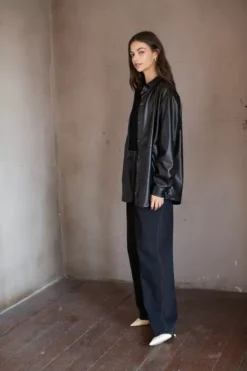 Velvet By Graham & Spencer ANNY VEGAN LEATHER SHACKET Womens