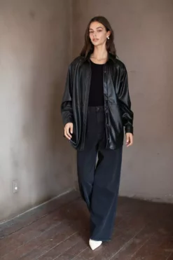 Velvet By Graham & Spencer ANNY VEGAN LEATHER SHACKET Womens