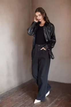 Velvet By Graham & Spencer ANNY VEGAN LEATHER SHACKET Womens