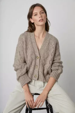 Velvet By Graham & Spencer BETH BUTTON FRONT CARDIGAN