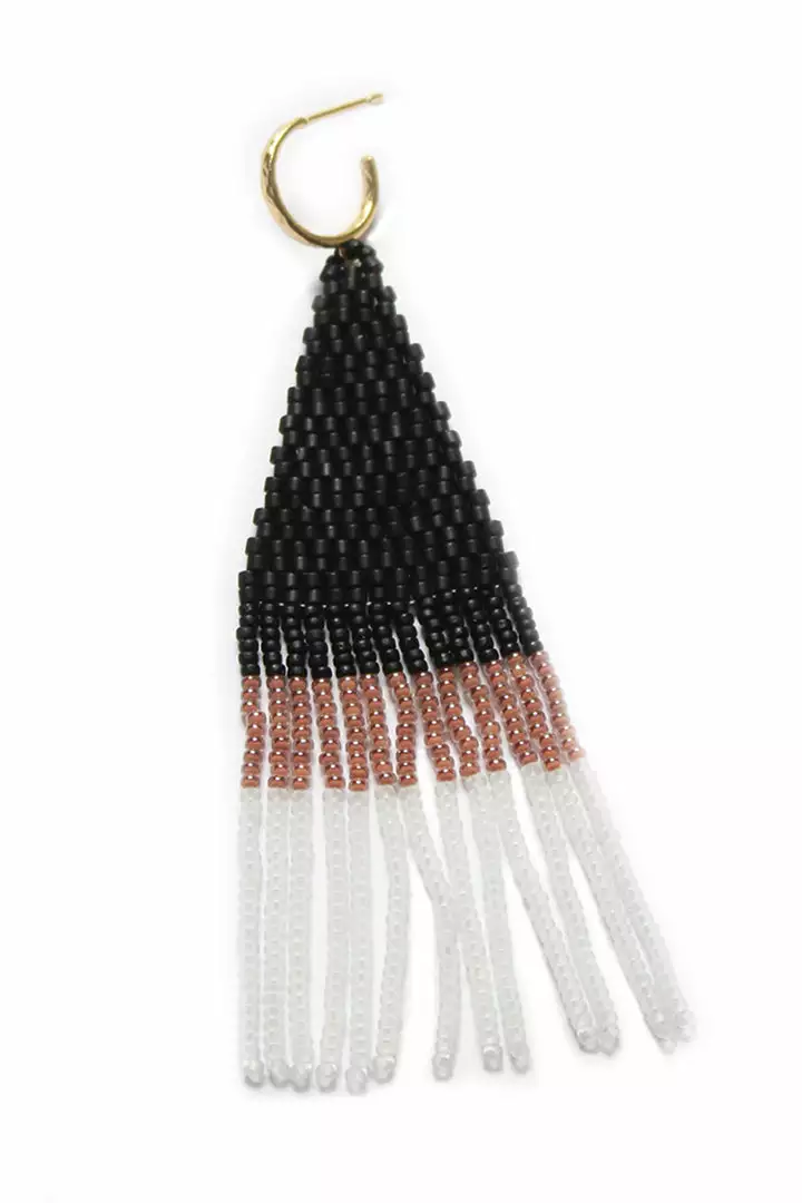 FRANJA BEADED FRINGE EARRINGS BY BLUMA PROJECT Womens 6 FRANJA BEADED FRINGE EARRINGS BY BLUMA PROJECT Womens
