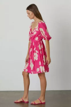 Velvet By Graham & Spencer Womens MAKENA TWIST FRONT PRINTED DRESS