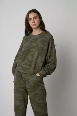 Velvet By Graham & Spencer ANDREA CAMO SWEATSHIRT