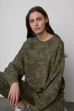 Velvet By Graham & Spencer ANDREA CAMO SWEATSHIRT