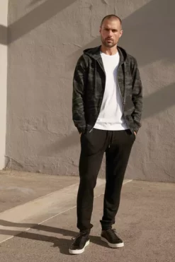 Velvet By Graham & Spencer Mens BARNEY CAMO PRINT ZIP UP HOODIE