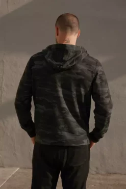 Velvet By Graham & Spencer Mens BARNEY CAMO PRINT ZIP UP HOODIE