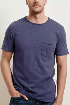 Velvet By Graham & Spencer Mens CHAD RAW EDGE COTTON SLUB POCKET TEE 94 Velvet By Graham & Spencer Mens CHAD RAW EDGE COTTON SLUB POCKET TEE