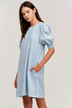Velvet By Graham & Spencer NAOMI CHAMBRAY SHIFT DRESS 9 Velvet By Graham & Spencer NAOMI CHAMBRAY SHIFT DRESS