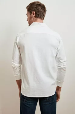 Velvet By Graham & Spencer Mens ARLIE CONTRAST COTTON JERSEY BUTTON-UP SHIRT