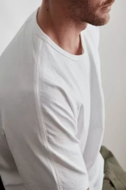 Velvet By Graham & Spencer RICK COTTON JERSEY DROP SHOULDER CREW TEE