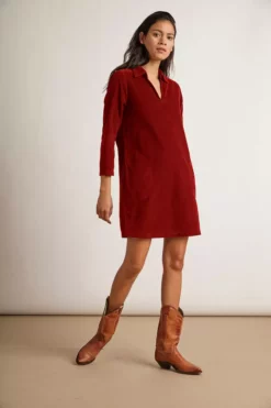 Velvet By Graham & Spencer LANA CORDUROY SHIRT DRESS