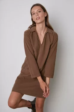 Velvet By Graham & Spencer LANA CORDUROY SHIRT DRESS Womens