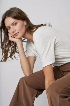 Velvet By Graham & Spencer TERA COTTON SLUB TEE Womens 9 Velvet By Graham & Spencer TERA COTTON SLUB TEE Womens