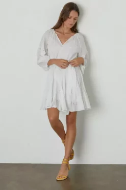 Velvet By Graham & Spencer Womens GRACIE COTTON EYELET DRESS