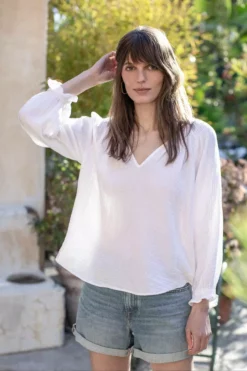 Velvet By Graham & Spencer ANTONIA COTTON GAUZE BLOUSE
