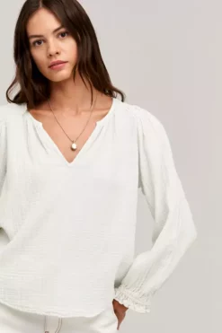 Velvet By Graham & Spencer ANTONIA COTTON GAUZE BLOUSE