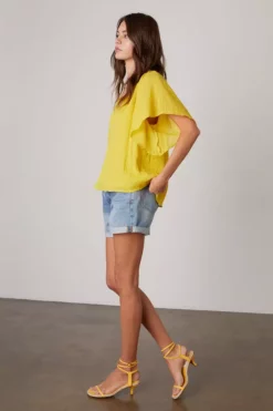 Velvet By Graham & Spencer ASHLYN COTTON GAUZE BLOUSE Womens