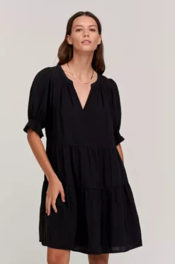 Velvet By Graham & Spencer Womens CLARISSA COTTON GAUZE TIERED DRESS