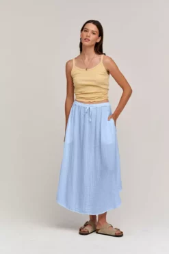Velvet By Graham & Spencer DANA COTTON GAUZE MIDI SKIRT