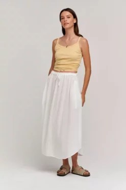 Velvet By Graham & Spencer DANA COTTON GAUZE MIDI SKIRT