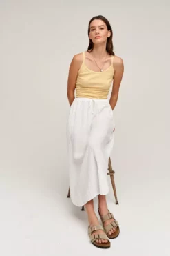 Velvet By Graham & Spencer DANA COTTON GAUZE MIDI SKIRT