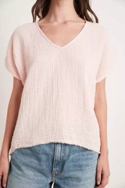 Velvet By Graham & Spencer ELSA COTTON GAUZE TOP