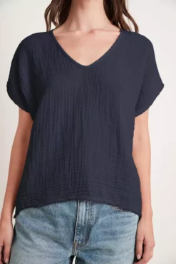 Velvet By Graham & Spencer ELSA COTTON GAUZE TOP