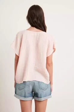 Velvet By Graham & Spencer ELSA COTTON GAUZE TOP