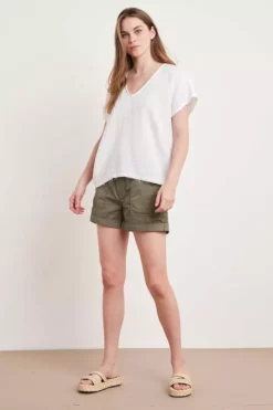 Velvet By Graham & Spencer ELSA COTTON GAUZE TOP