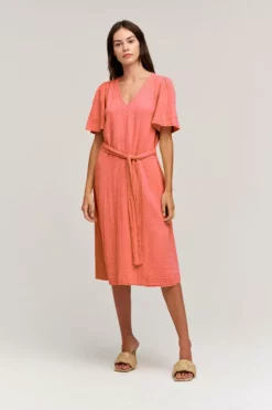 Velvet By Graham & Spencer HAZEL COTTON GAUZE MIDI DRESS