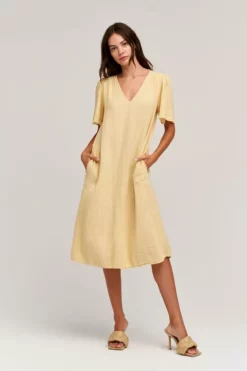Velvet By Graham & Spencer HAZEL COTTON GAUZE MIDI DRESS