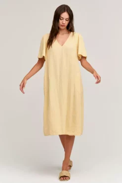 Velvet By Graham & Spencer HAZEL COTTON GAUZE MIDI DRESS