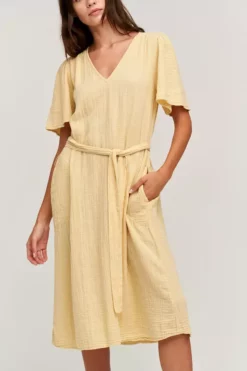 Velvet By Graham & Spencer HAZEL COTTON GAUZE MIDI DRESS