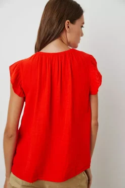 Velvet By Graham & Spencer KAIA COTTON GAUZE BLOUSE