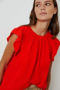 Velvet By Graham & Spencer KAIA COTTON GAUZE BLOUSE