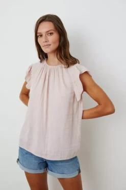Velvet By Graham & Spencer KAIA COTTON GAUZE BLOUSE Womens