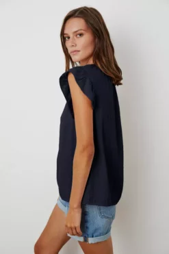 Velvet By Graham & Spencer KAIA COTTON GAUZE BLOUSE