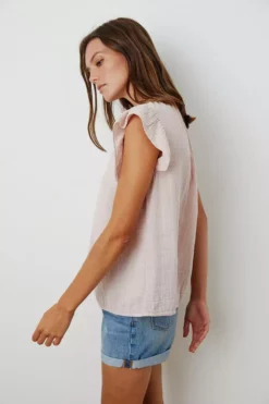 Velvet By Graham & Spencer KAIA COTTON GAUZE BLOUSE Womens