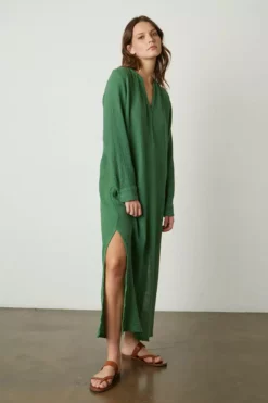 Velvet By Graham & Spencer Womens LORRAINE COTTON GAUZE CAFTAN DRESS