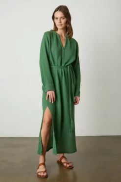 Velvet By Graham & Spencer Womens LORRAINE COTTON GAUZE CAFTAN DRESS